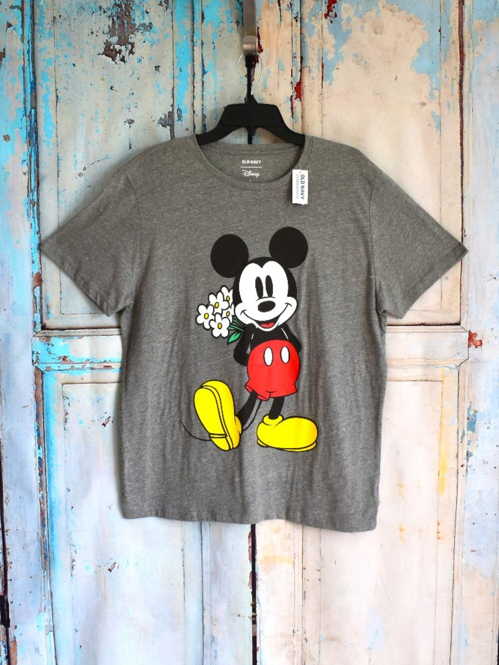 Unisex Old Navy Disney Mickey Mouse T-Shirt Short Sleeve LARGE Gray NEW